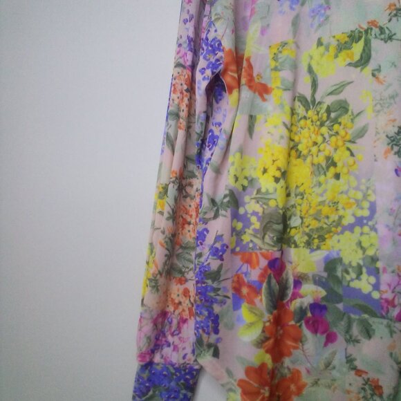 Nally & Millie Blue and Yellow Blouse Top - Picture 5 of 16